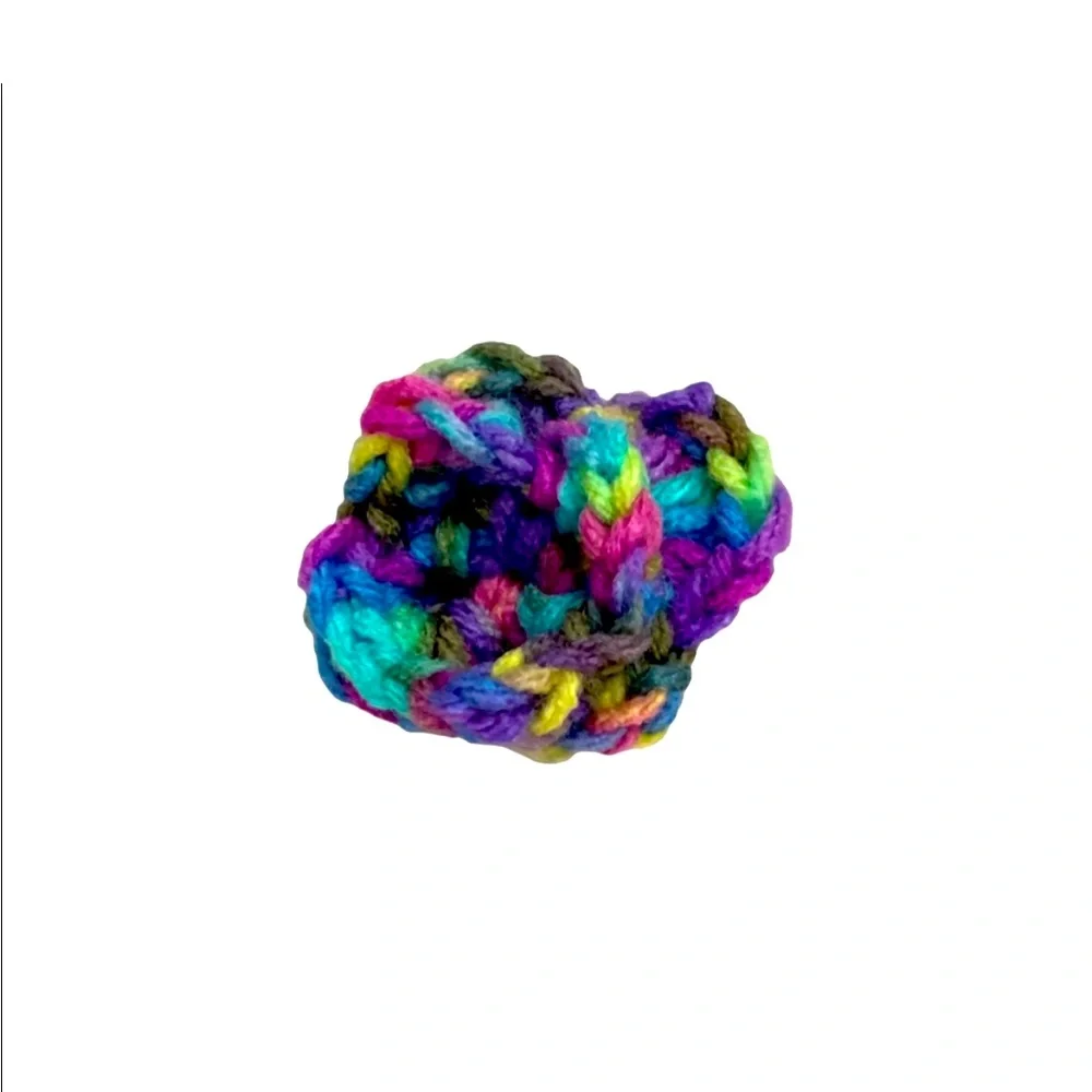 HAND CRAFTED Crocheted Trio Colorful Cat Collar Flowers With Attachment Band